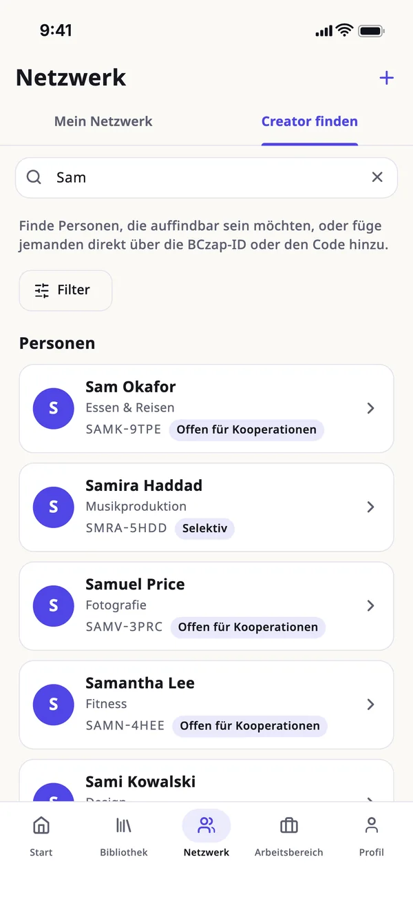 Finde Creator, die gefunden werden wollen