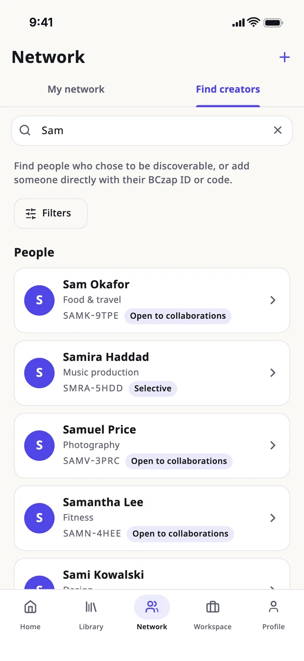 Find creators who want to be found
