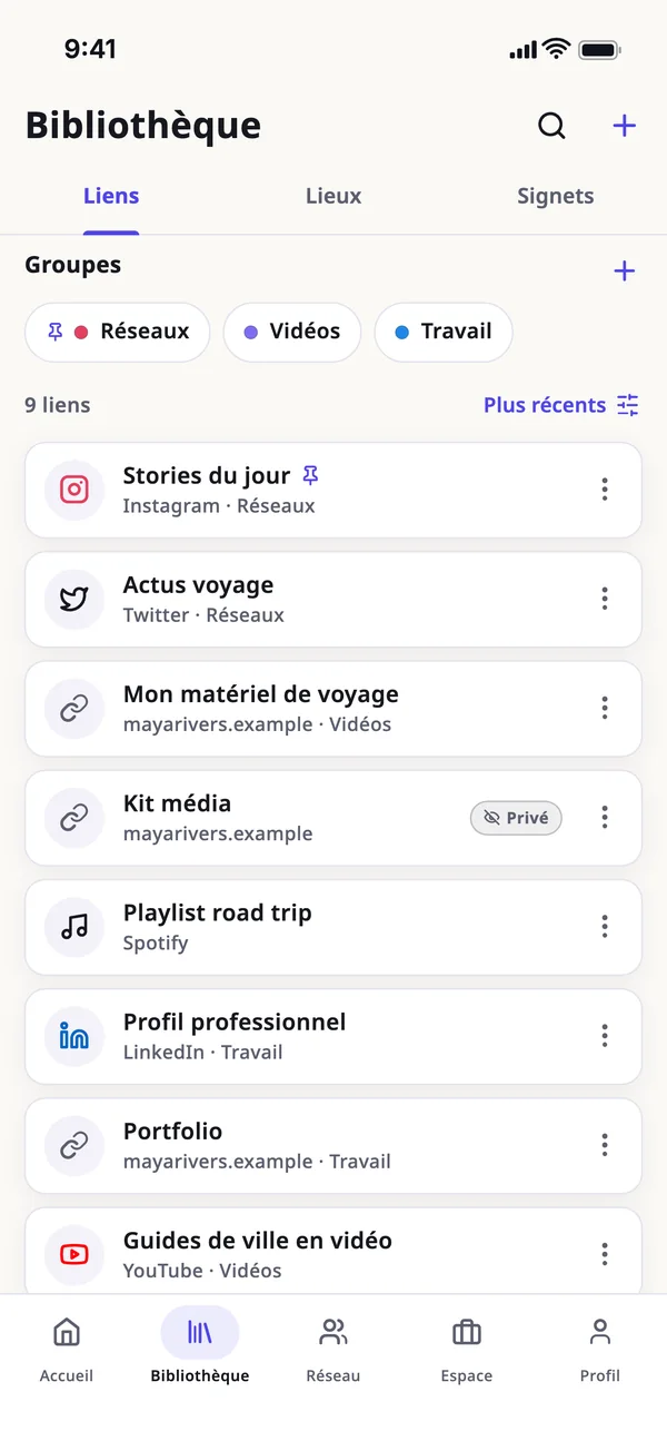 Tous vos liens au même endroit
