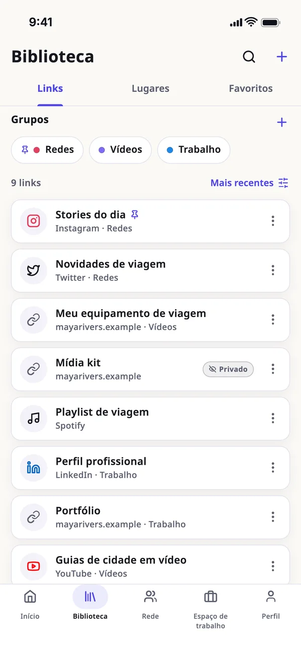 Todos os seus links em um lugar